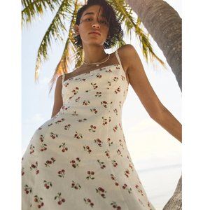 Rai Linen Dress in Cherry Pit